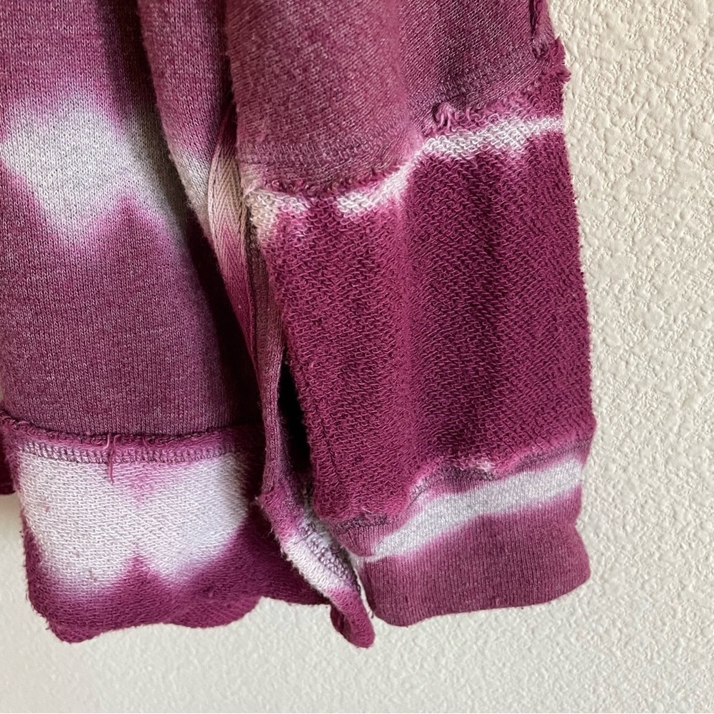 Free People Dandyline Boxy Cold Shoulder Tie Dye Sweatshirt Purple Sz Small - Picture 7 of 13